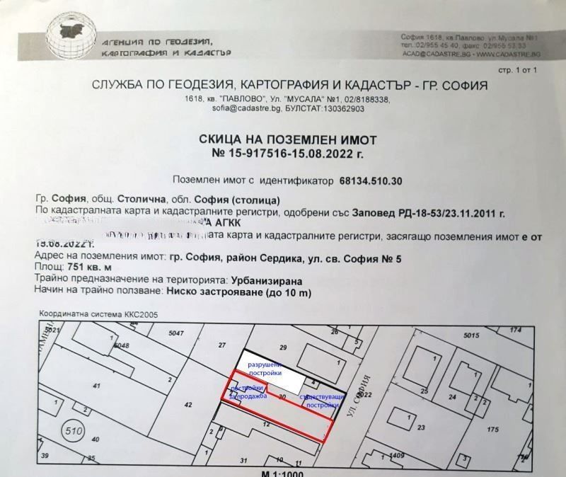 Продава се Парцел в София, Орландовци - 100 кв.м за 800 €/кв.м - Снимка #1
