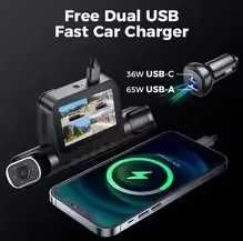 Camera auto 4 obiective 4K/128GB/control vocal/WiFi 5Ghz/GPS cu bonus