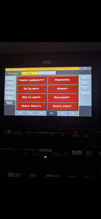 Set Korg Pa1x,Pa2x,Pa3x,Pa3xLe,Pa4x,Pa300,600,700,800,900 și Pa1000