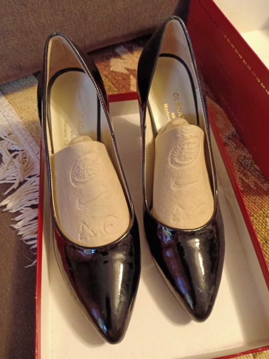 Туфли женские черные лаковые кожаные