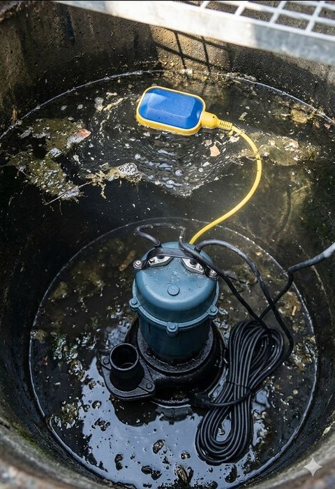 Помпа за мръсна вода.  Дренажна потапяща помпа.