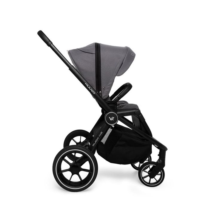2в1 Бебешка количка Muuvo Quick 4.0 / Graphite / кош за новородено и седящ кош
