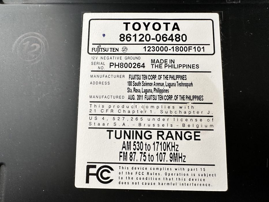 Продам магнитолу от Camry