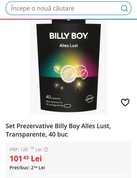 Set Prezervative Billy Boy Alles Lust, Transparente, 40 buc