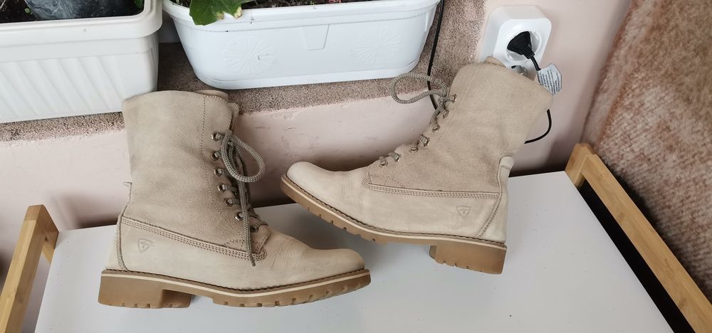 Ботуши Tamaris 39 Естествена кожа и велур