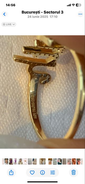 Inel aur, 14 k si 55 diamante, cu certificat