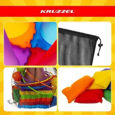 Игра Kruzzel 3в1 "Хвърляне към цел", интерактивна, топки, рингове, конуси