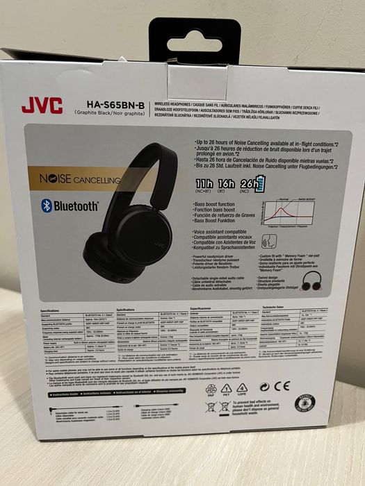 Безжични аудио слушалки, JVC HA-S65 BN-B, черни