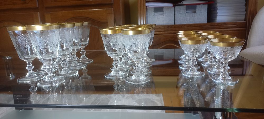 Set pahare cristal aurite 24 buc. -  Royal_Albert - anii 1920