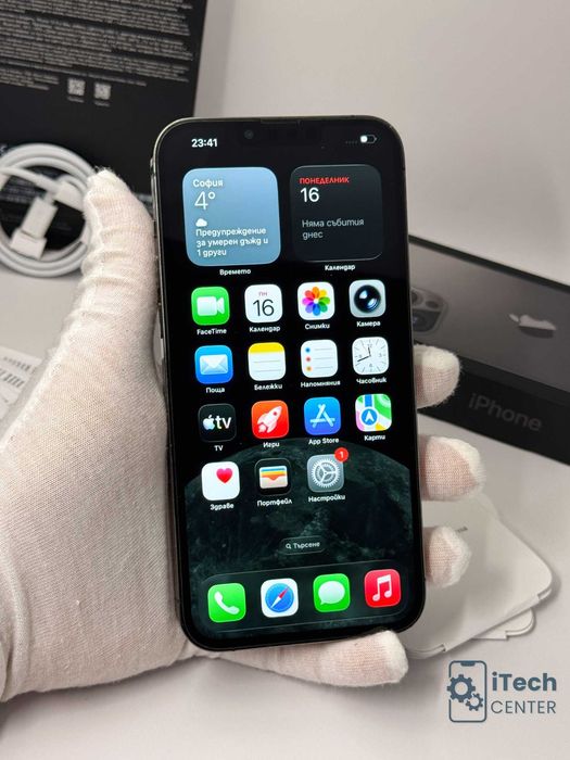 iPhone 13 Pro MAX, 256GB, Black, 100% батерия, КАТО НОВ, ГАРАНЦИЯ!