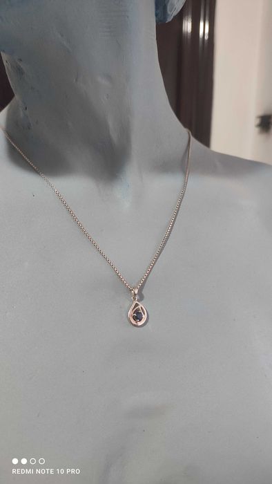 Pandantiv argint cu safir albastru