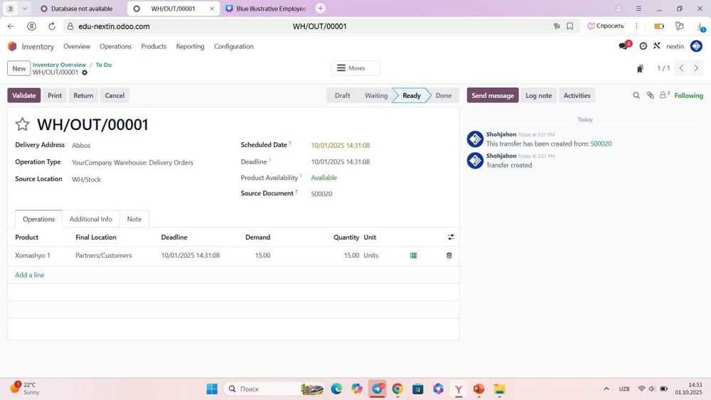 Odoo ERP tizimini o‘rnatish va avtomatlashtirish xizmatlari