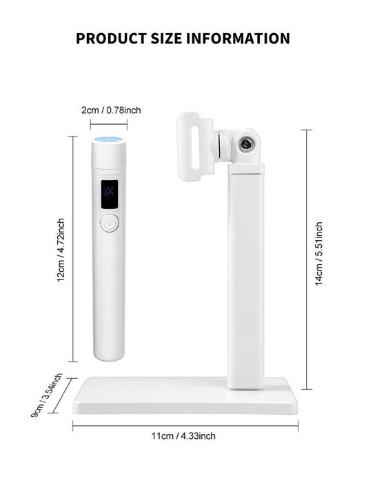 UV LED лампа за нокти, със стойка и 4 силиконови накрайника