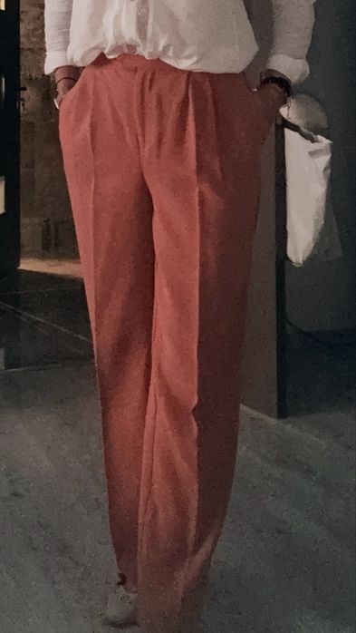 Pantaloni elegantic culoare corai, marime 40, fara purtare