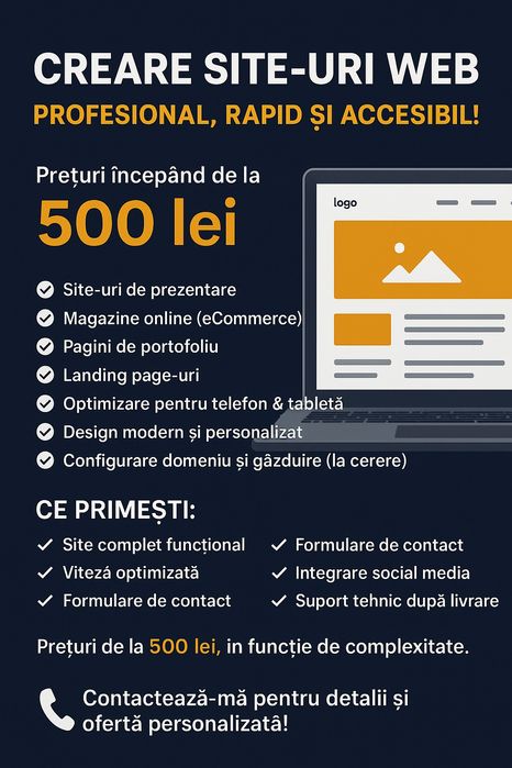 Creare Site-uri Web – Profesional, Rapid și Accesibil!