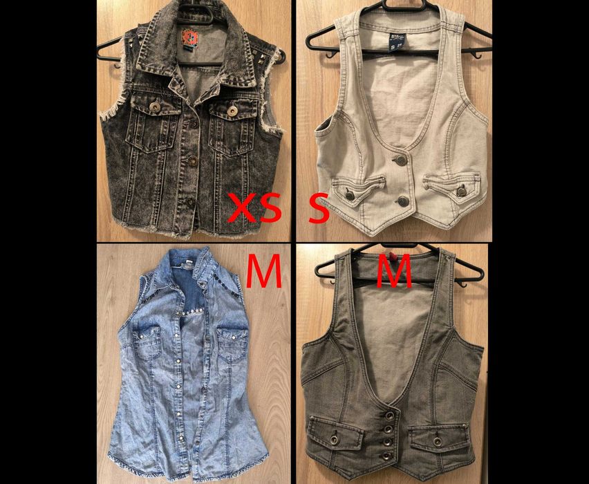 Дамски дънкови елеци с копчета в отлично състояние - 10 лв