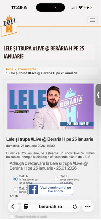 Vand 4 bilete Lele Categoria A