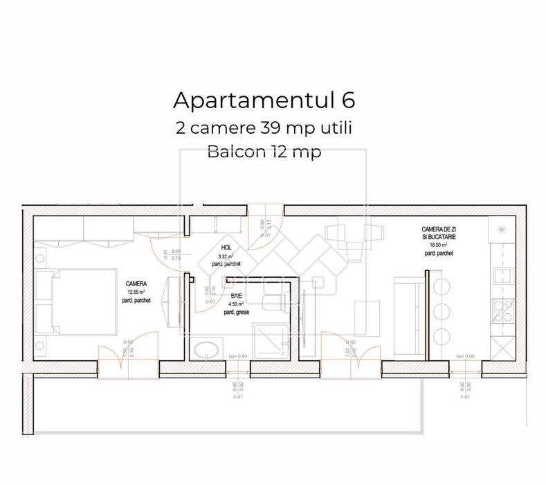 Ap 2 camere si balcon mare, etaj 1 - Zona Ciresica