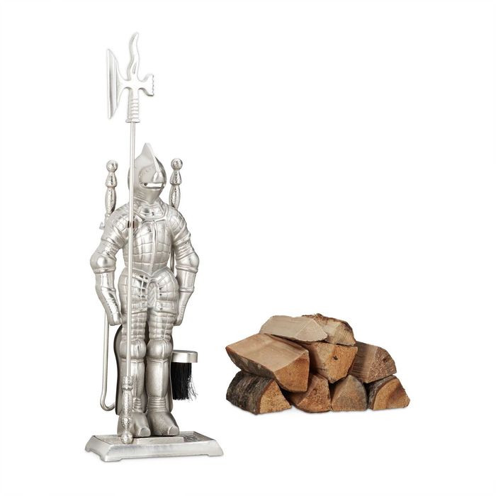 Set accesorii semineu 4 piese design medieval din fonta 72x21x12.5 cm