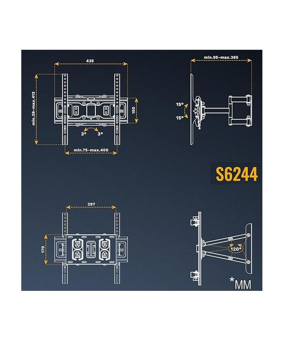 Suport TV 80-140 cm, 32"-55", RICOO