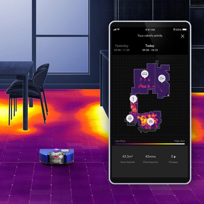 Прахосмукачка робот Dyson 360 Vis Nav, Hyperdymium , 65 AW, 22000 Pa, 110000 об/мин, 360° визуална навигация
