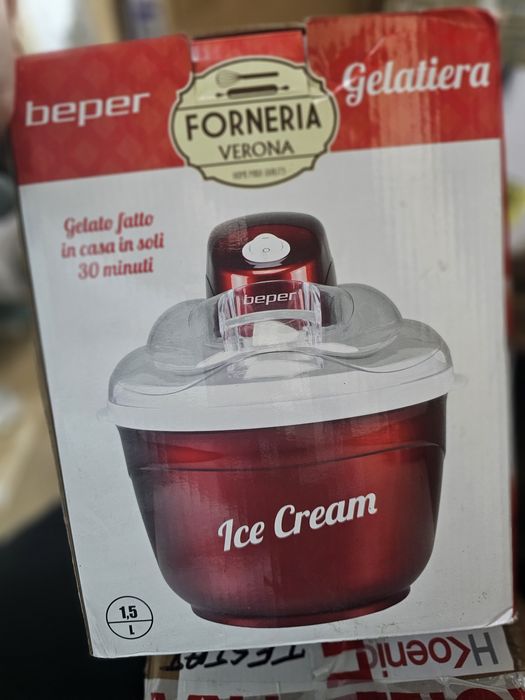 Aparat pentru preparat inghetata, Beper P102GEL001, 1.5 litri, 12 W, R