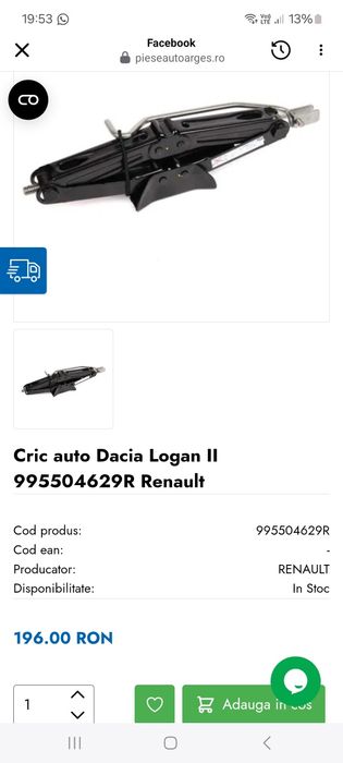 Cric nou Dacia Renault