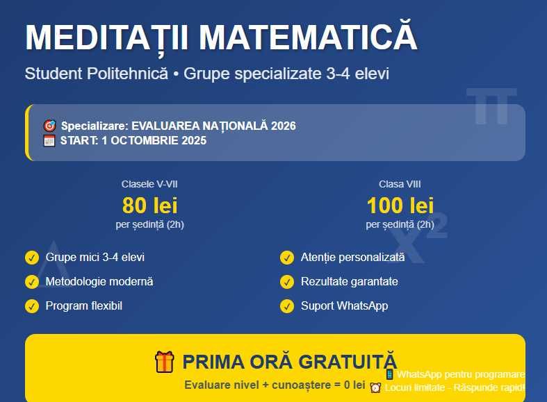 Meditații Matematică Evaluarea Națională - Student Politehnică