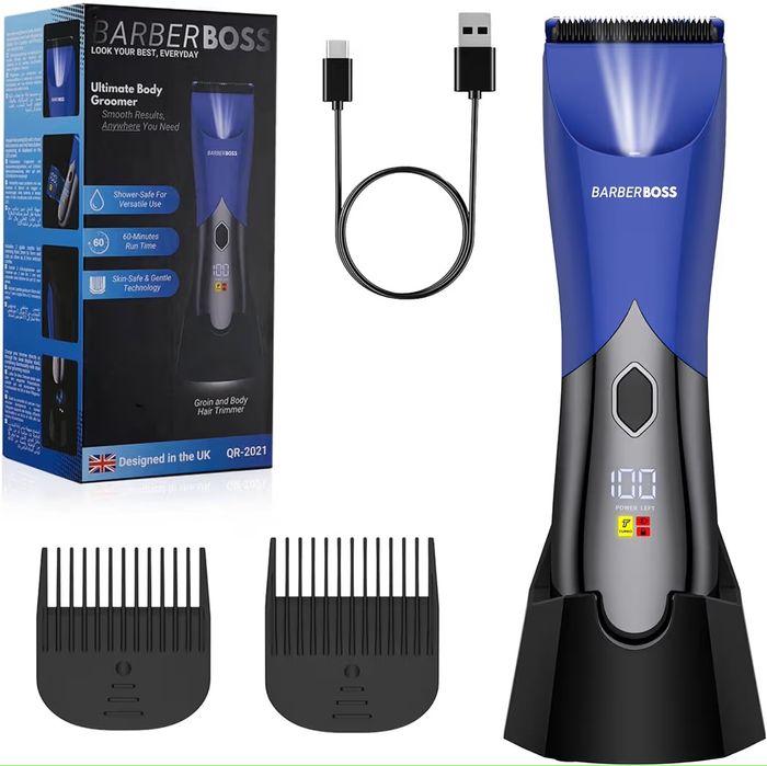 BarberBoss Men's Electric Body Shaver, Rechargeable