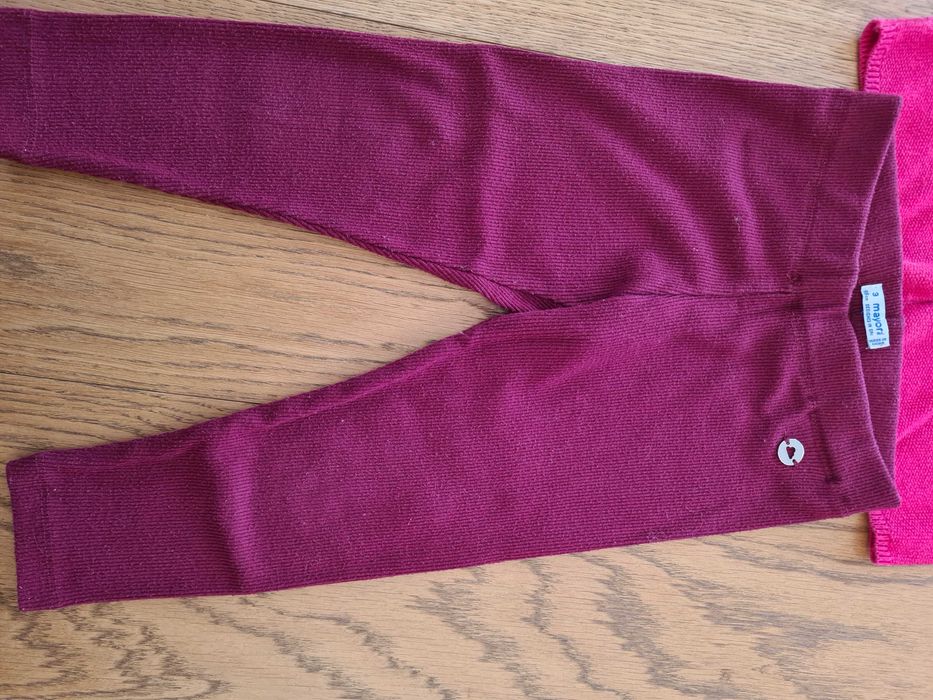 Set cardigan, colanti reiat moale, bumbac, rosu, 98 cm Okaidi Mayoral
