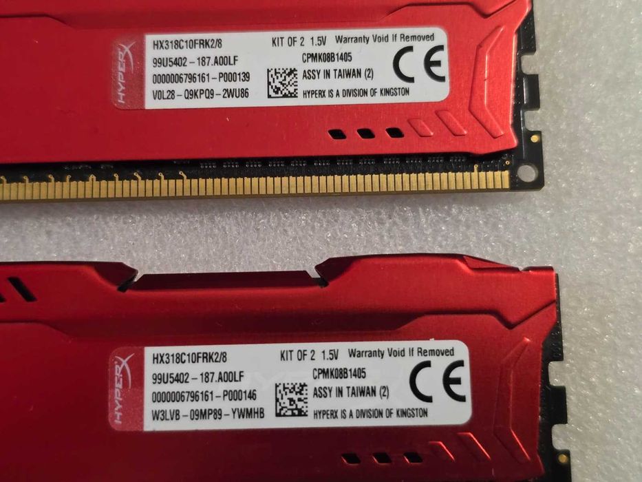 Kit Memorie RAM Desktop Kingston HyperX Fury Red 8GB (2x4GB) DDR3 1866MHz CL10 1.5V (HX318C10FRK2/8)