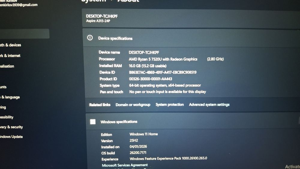 Acer Aspire Ryzen 5 | 16GB RAM | SSD | Бърз и запазен