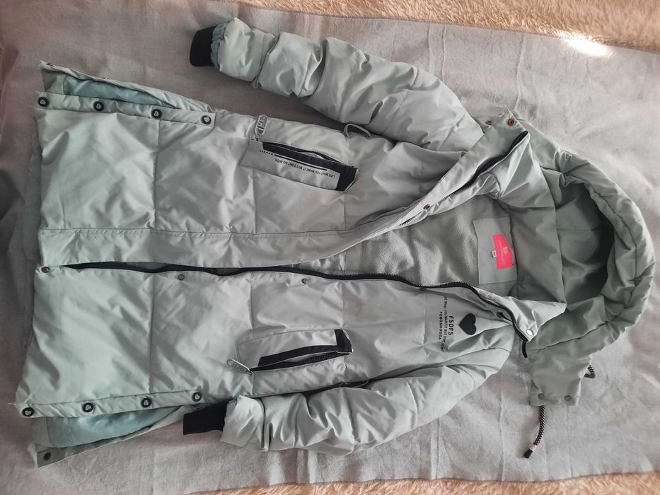 Длинный пуховик детский на девочку 152