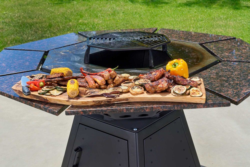 GRILL; OKTOGRILL cu polite demontabile de granit