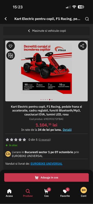 Masinuta , Kart de jucarie !