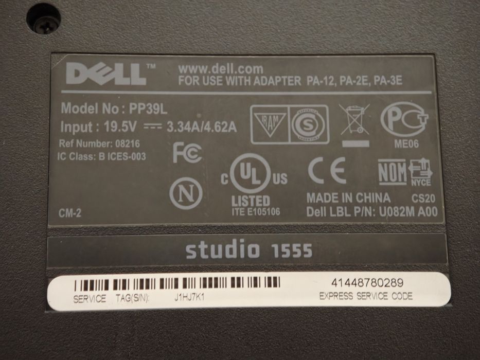 Лаптоп Dell studio 1555 за части