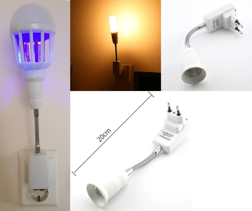 Lampa cu brat flexibil + bec cu LED omoara tantari E27 15W. Noi ambale