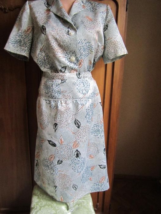 Costum dama pentru vara, imprimeu floral + bonus x 2