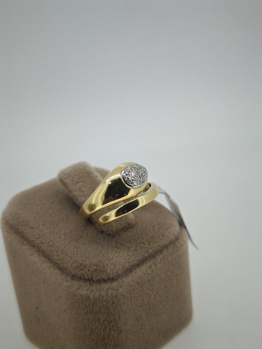 Inel aur 3.68 Gr 18k diamante naturale (r)