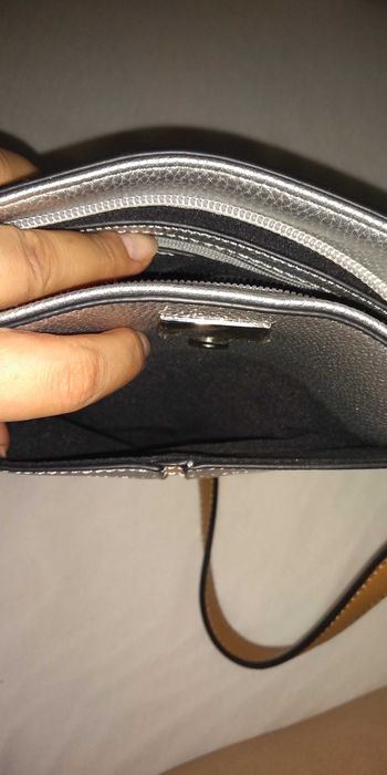 Poseta/ Geanta Principles Debenhams UK, argintiu-bej, bareta lunga