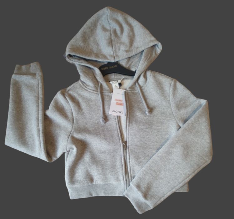 Hoodie gri Monki, mărimea XS