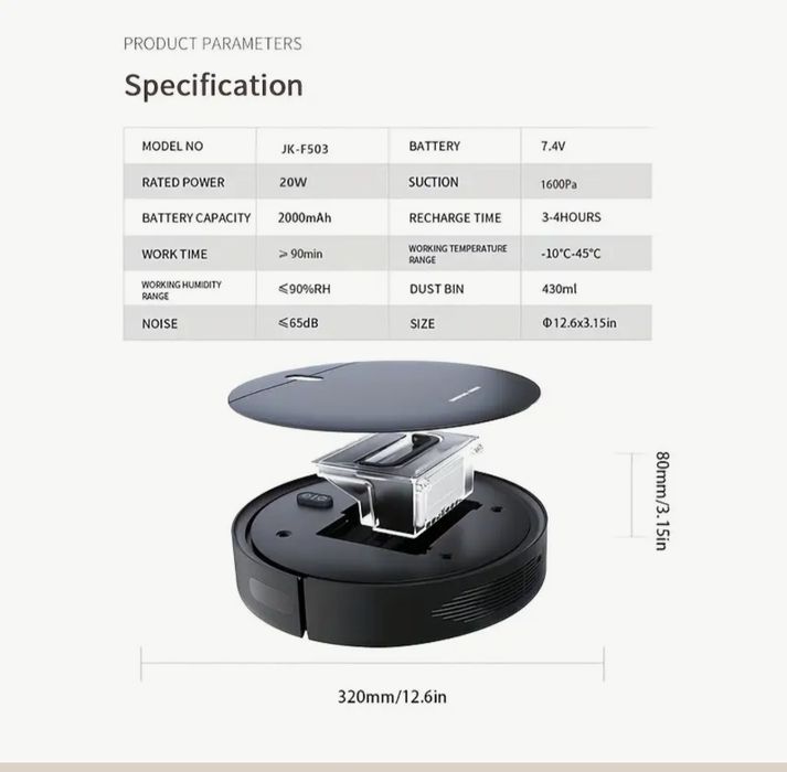 2-в-1 робот прахосмукачка PALTOR с дистанционно, моп и HEPA филтър НОВ
