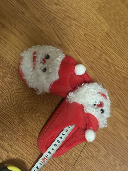 Papuci / Slapi Mos Craciun nr 28 /18 cm