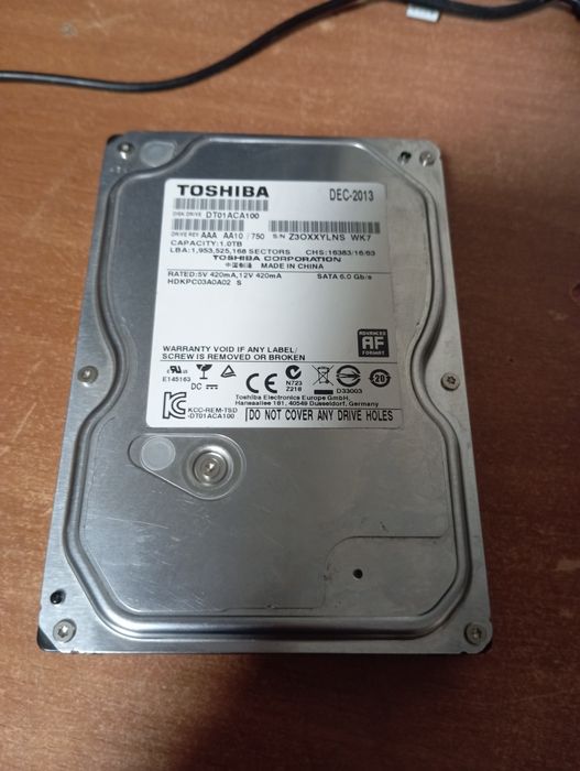 Жёсткий диск TOSHIBA 1Tb
