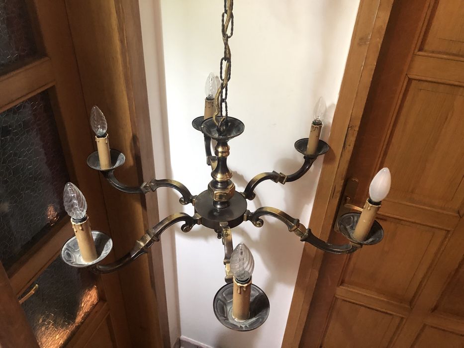 Candelabru,lustra,lampa de tavan franceza din bronz masiv,6 brate