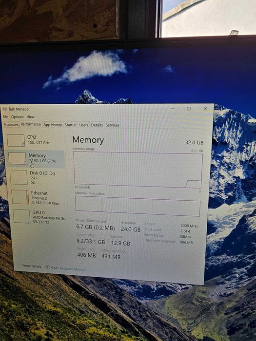 Sistem gaming Ryzen 7800X3d, 32gb DDR5, RTX 5060, SSD, Rgb, Fishtank!