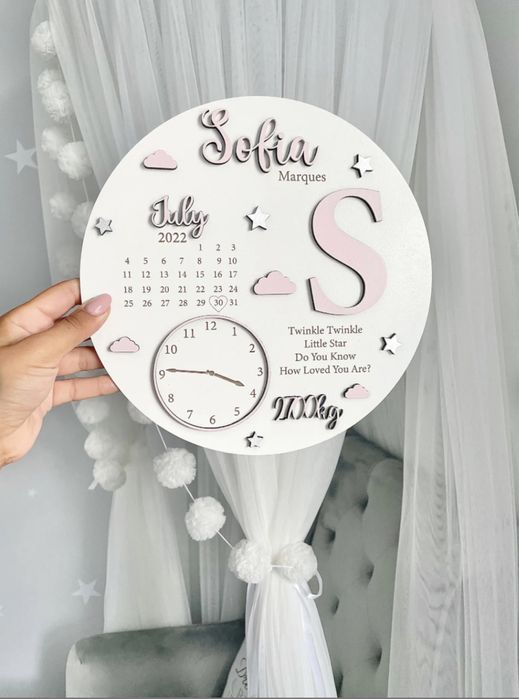 Персонализирана плакетка за раждане на бебе