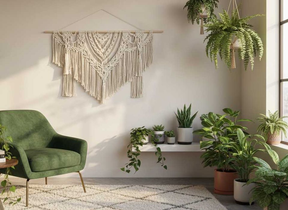 Панно макраме, декор для интерьера