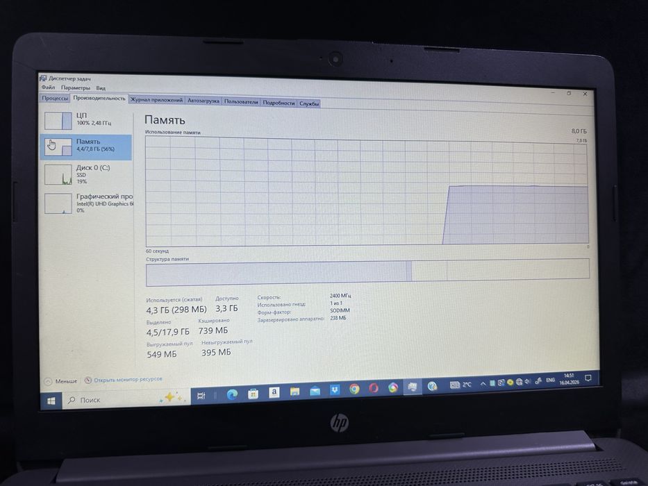 Ноутбук HP Pentium Silver N6