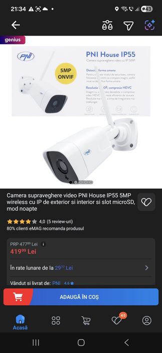 Sistem supraveghere PNI cu GARANTIE, transport  5lei